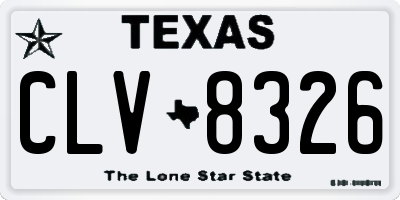 TX license plate CLV8326