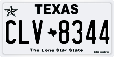 TX license plate CLV8344
