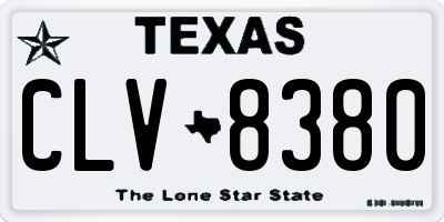 TX license plate CLV8380