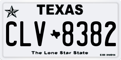TX license plate CLV8382