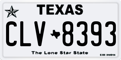 TX license plate CLV8393