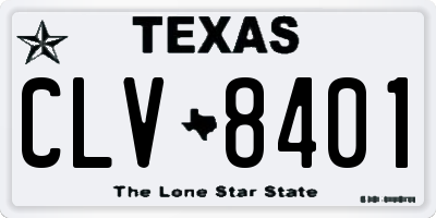 TX license plate CLV8401