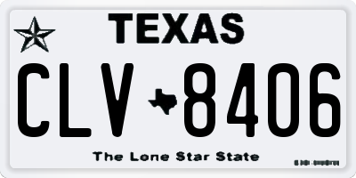 TX license plate CLV8406