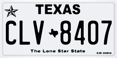 TX license plate CLV8407