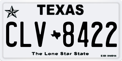 TX license plate CLV8422