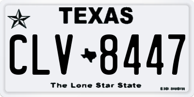TX license plate CLV8447