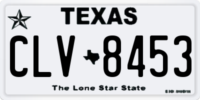 TX license plate CLV8453
