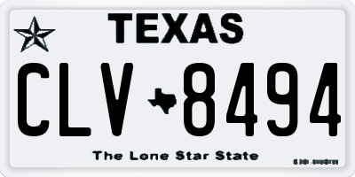 TX license plate CLV8494