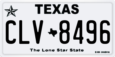 TX license plate CLV8496