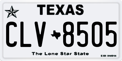 TX license plate CLV8505
