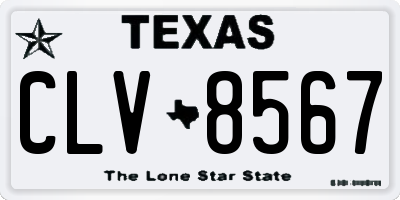 TX license plate CLV8567