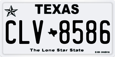 TX license plate CLV8586
