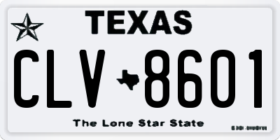 TX license plate CLV8601