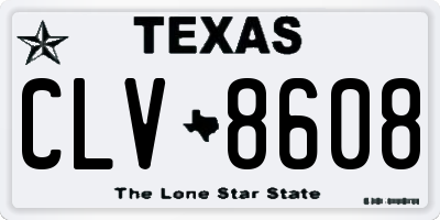 TX license plate CLV8608