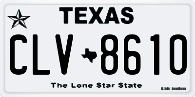 TX license plate CLV8610