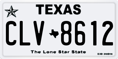 TX license plate CLV8612