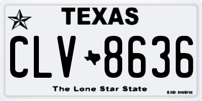 TX license plate CLV8636
