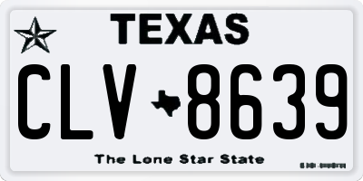 TX license plate CLV8639