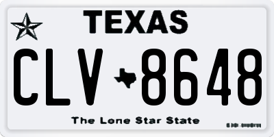 TX license plate CLV8648
