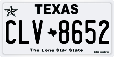 TX license plate CLV8652