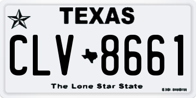 TX license plate CLV8661