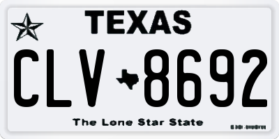 TX license plate CLV8692