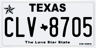 TX license plate CLV8705