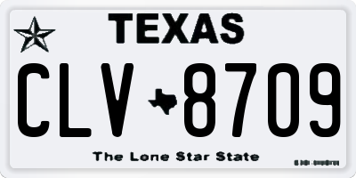 TX license plate CLV8709