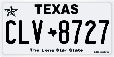 TX license plate CLV8727