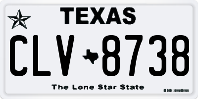 TX license plate CLV8738