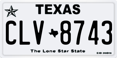 TX license plate CLV8743