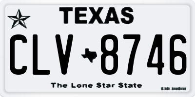 TX license plate CLV8746