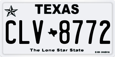TX license plate CLV8772