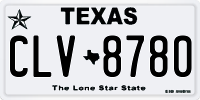 TX license plate CLV8780
