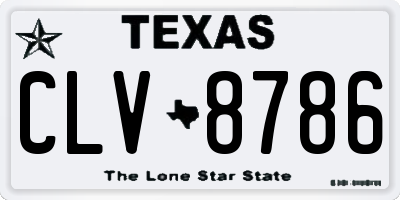 TX license plate CLV8786