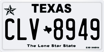TX license plate CLV8949