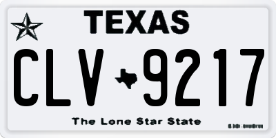 TX license plate CLV9217