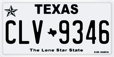 TX license plate CLV9346