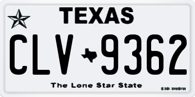 TX license plate CLV9362