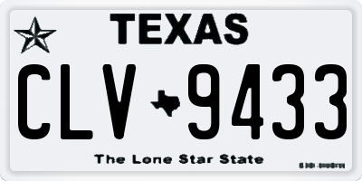 TX license plate CLV9433