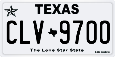 TX license plate CLV9700
