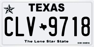 TX license plate CLV9718