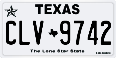 TX license plate CLV9742