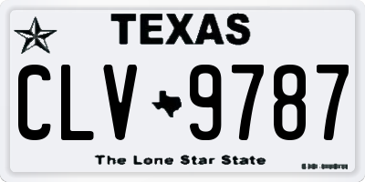 TX license plate CLV9787