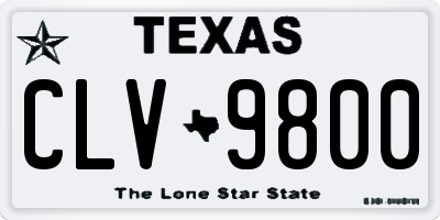 TX license plate CLV9800