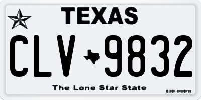 TX license plate CLV9832