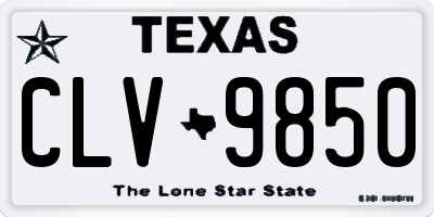 TX license plate CLV9850