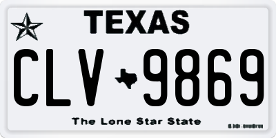 TX license plate CLV9869
