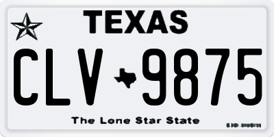 TX license plate CLV9875