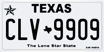 TX license plate CLV9909